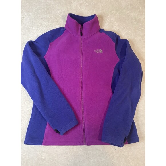 The North Face Jacket Womens L Large Purple  Full Zip Fleece Mock Neck Outdoor - Picture 1 of 10